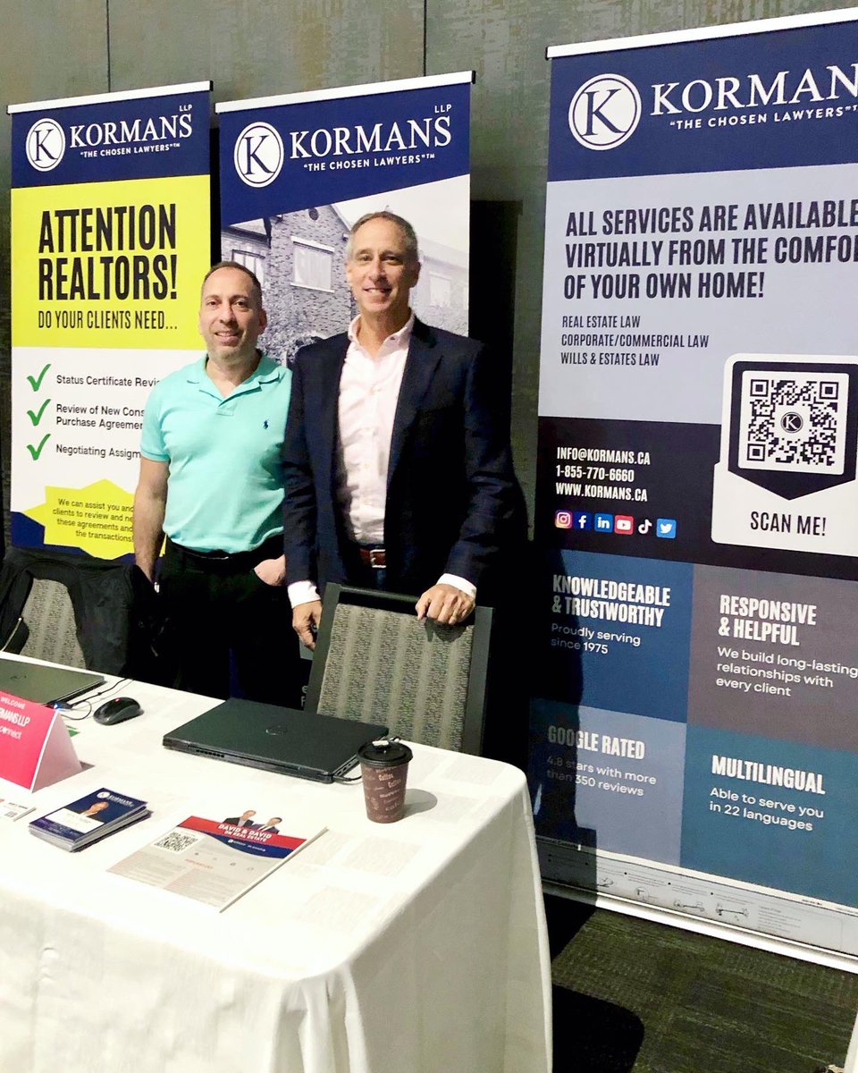 kormansllp's tweet photo. David and Jonathan at Sutton Spring Connect 2023! Come visit us π
β β β β β β β β β
#suttonspring #suttonconnect #suttongroup #suttonsummit #chosenlawyers #torontolawyers #realestatelawyers #universaleventspace #vaughan @SuttonGroup https://t.co/kk5bbXo6zf