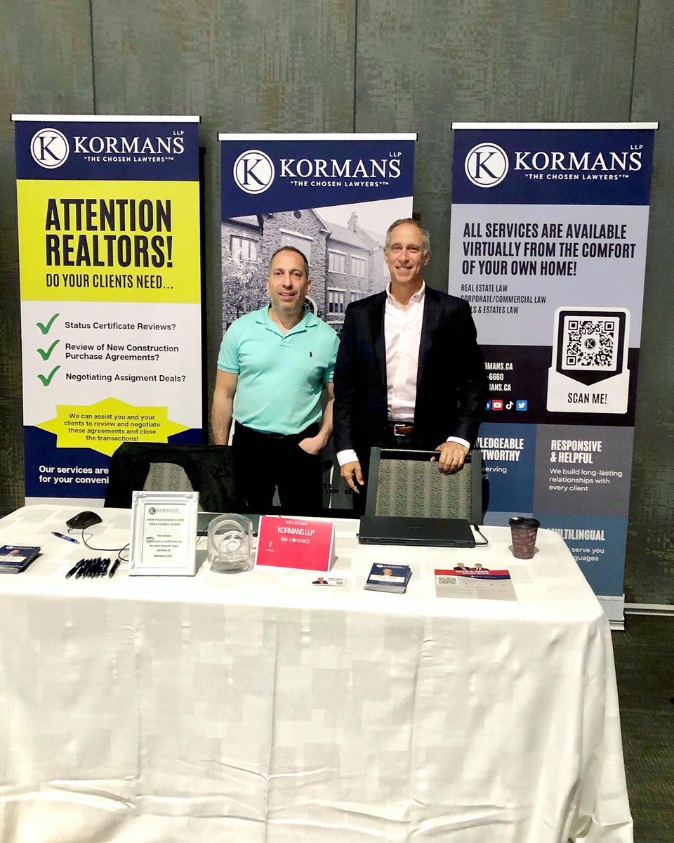 kormansllp's tweet photo. David and Jonathan at Sutton Spring Connect 2023! Come visit us π
β β β β β β β β β
#suttonspring #suttonconnect #suttongroup #suttonsummit #chosenlawyers #torontolawyers #realestatelawyers #universaleventspace #vaughan @SuttonGroup https://t.co/kk5bbXo6zf