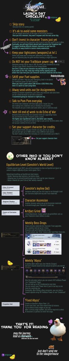 birbjuice's tweet image. I.....am still awake, but I made a Honkai: Star Rail Guide. I hope this can help someone.
Hoyoverse post is here: hoyolab.com/article/179653…
#honkaistarrail #guide #minmax