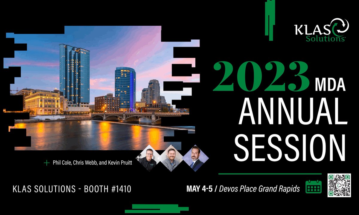 KLAS_Solutions's tweet image. KLAS Solutions looking forward to seeing you at the MDA! #MDA #klassolutions #grandrapids