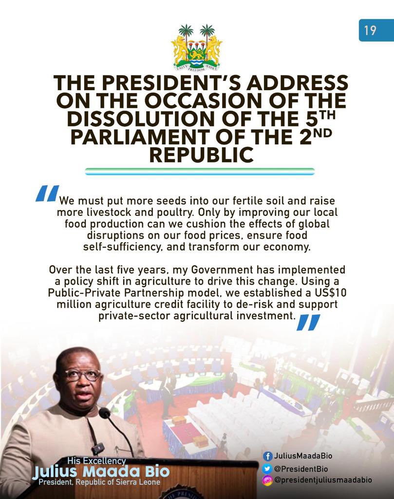 julius_maadabio's tweet photo. Excerpts of my Message on the Occasion of the Dissolution of the Fifth Parliament of the Second Republic of Sierra Leone: 25/04/2023
#TheNewDirectionAgenda
#SLPP4DEVELOPMENT
#5Done5MoreToGo https://t.co/kxfPhns85E