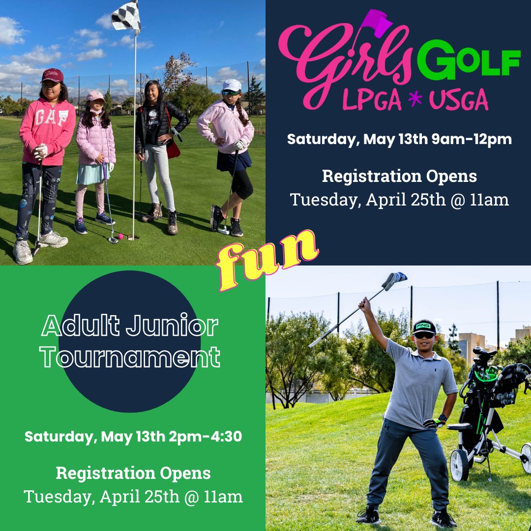 FirstTeeSV's tweet image. Mark your calendars! Girls Golf open to PLAYer Part 2 and above. Tournaments are for Par level and above. Registration opens TODAY and closes May 2nd. Visit firstteesiliconvalley.org/youth-programs… to read more.

#golf #golfing #tournament #Girlsgolf #girlsgolf #youth #youthsports
