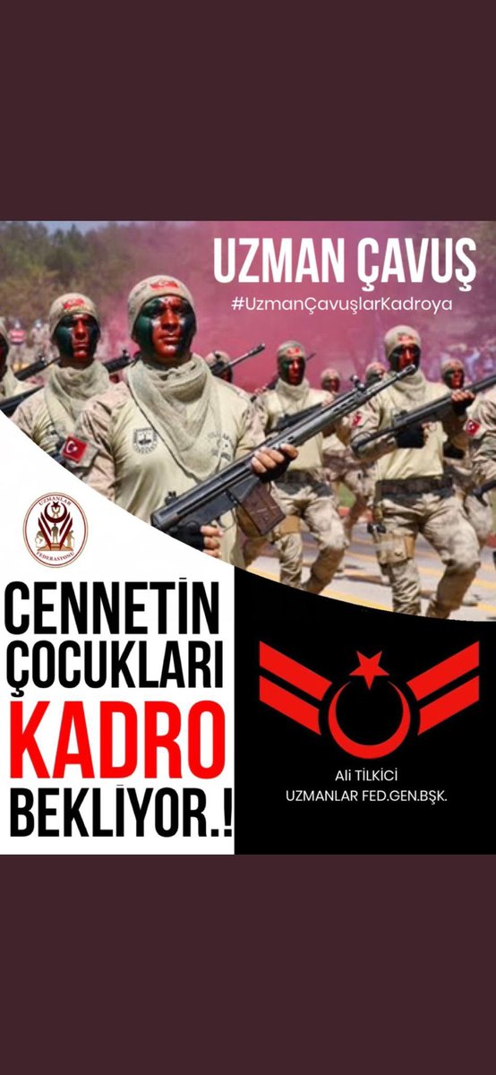 aydemir0607's tweet photo. #HerkeseKadroVarUzmÇvşaYokmu 
Al bayrağa kan veren Uzman Çavuşlara kadro bekliyoruz ailelerimizin geleceği için özlük haklarının iyileştirilmesi mesleki güvence altına alınmasını istiyoruz...
@alitilkici38
@RTErdogan
@suleymansoylu
@vedatbilgn
@dbdevletbahceli
@mustafaelitas https://t.co/uB88wE7ggV