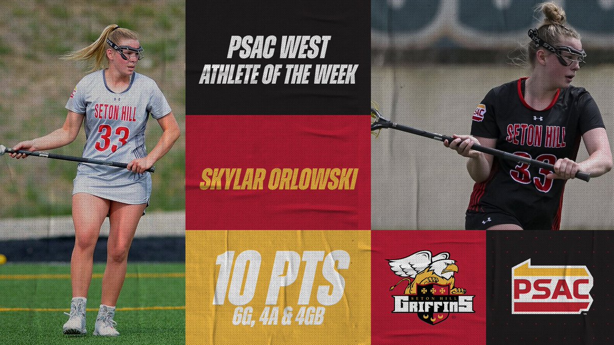 𝐏𝐒𝐀𝐂 𝐖𝐞𝐬𝐭 𝐀𝐭𝐡𝐥𝐞𝐭𝐞 𝐨𝐟 𝐭𝐡𝐞 𝐖𝐞𝐞𝐤

Skylar led the offense with 6 goals and 4 assists.  Skylar added 4 ground balls, 1 draw control, and 1 caused turnover.

#RollGriffs