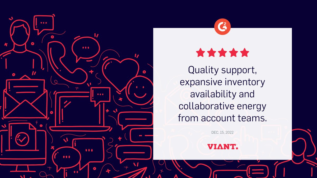 viant_tech's tweet image. Fostering a collaborative energy through exceptional customer service is what we strive for with all of our customers. Discover more of what our loyal customers are saying about Viant’s Adelphic DSP at bit.ly/3LxO1bl #Bestsoftware2023