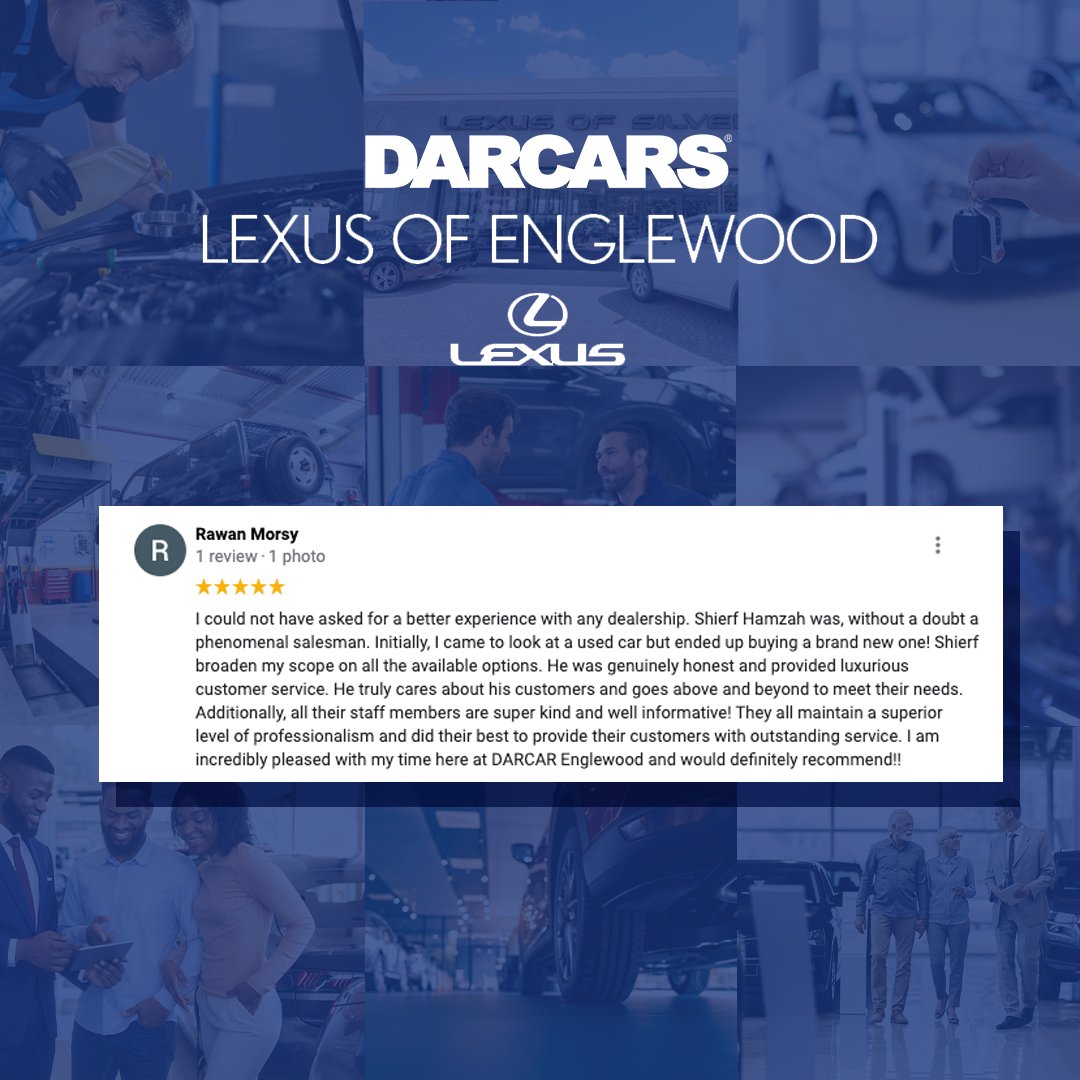 EnglewoodLexus's tweet photo. Read what some of our customers are saying about their DARCARS experience. https://t.co/0hHTj1pTTr