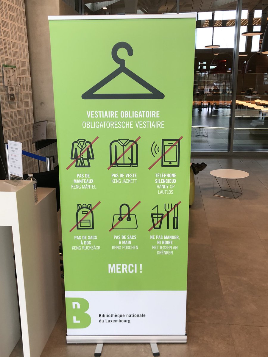 zauggjohn's tweet photo. Bibliotheks-Verhaltensregeln mal anders als für schweizerische Verhältnisse gewohnt (in Französisch und Luxemburgisch) 👍😀 #bibliothequenationaledeluxembourg #luxemburgisch #linguistontour #bibliotheken #Luxemburg2023 https://t.co/G2icHoHLqw