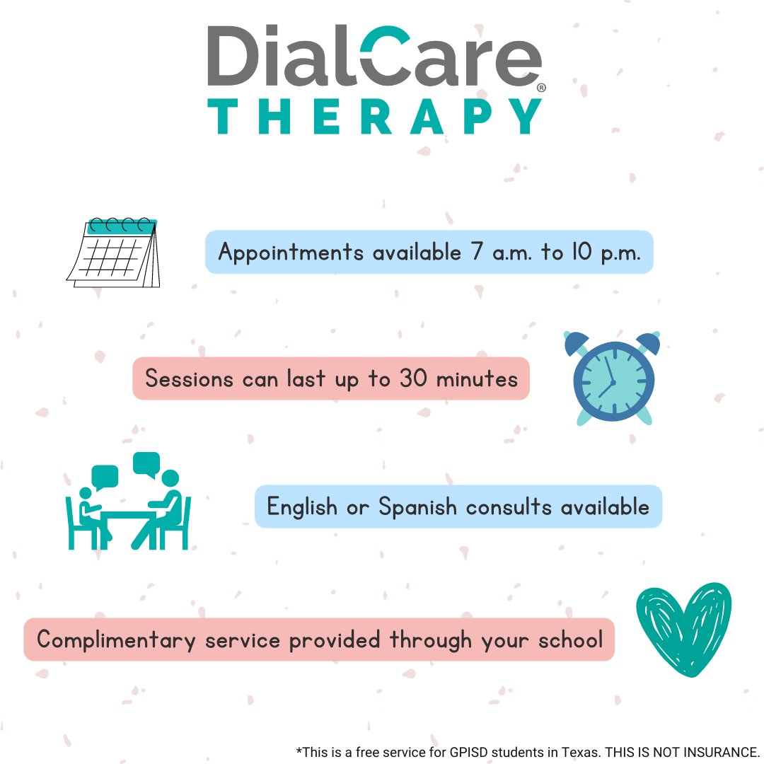 GPISDCounseling's tweet photo. You deserve to feel seen, heard and supported not just during school, but every moment of every day. When you need help, remember that DialCare Therapy counselors are here and standing by! Start a conversation today at https://t.co/D8pyMvwRFQ. #ImprovingAccessReducingStigma https://t.co/VQ6OKSMt4B