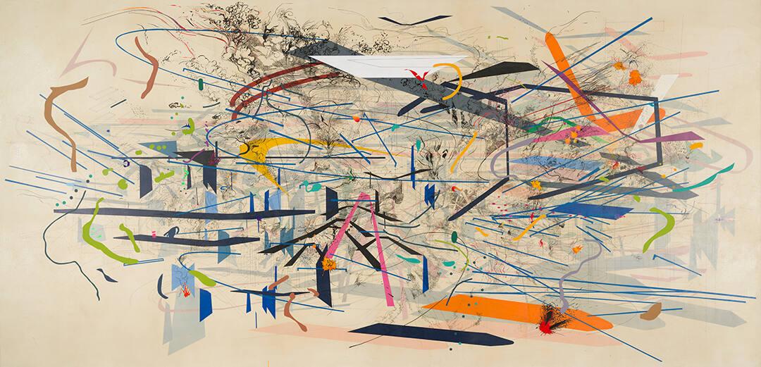 artistsofcolour's tweet photo. RETOPISTICS: A RENEGADE EXCAVATION, Julie Mehretu, 2001 https://t.co/gF9hJRNpeI