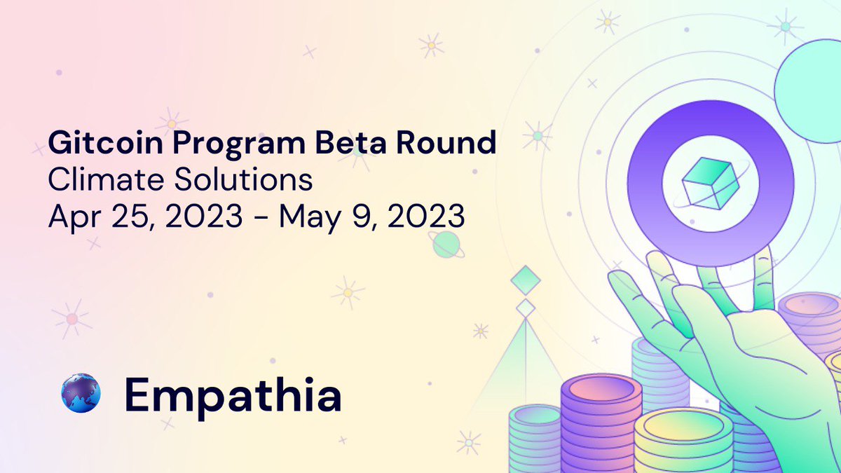 Con <a href="/empathiaproject/">Empathia</a> fuimos incluidos en la ronda de Climate Solutions de <a href="/gitcoin/">Gitcoin</a>
Un proyecto non profit para registrar, promover y reconocer el valor del voluntariado en el mundo.
En breve, un hilo para contar un poco más.
Contamos con su apoyo!
explorer.gitcoin.co/#/round/1/0x42…