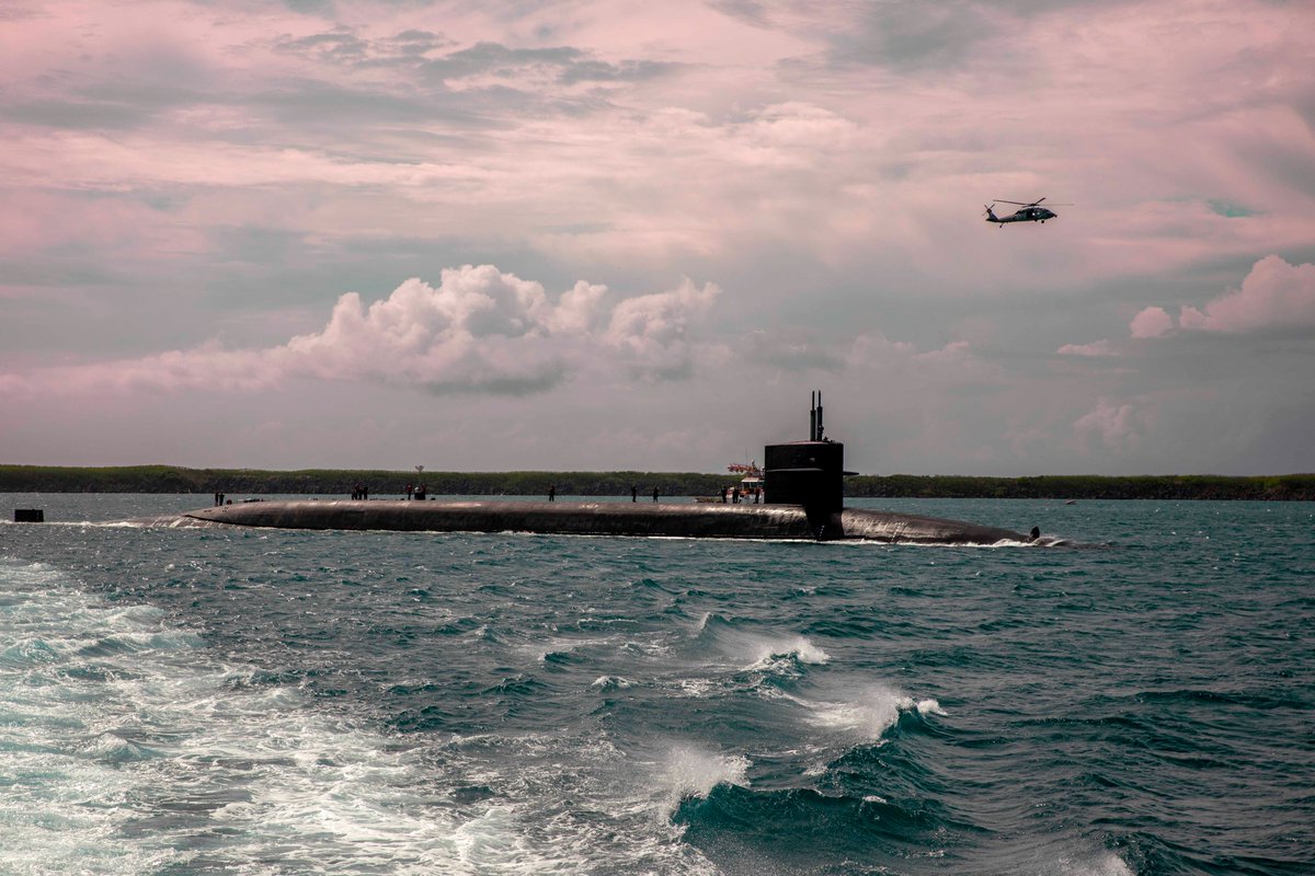 USPacificFleet's tweet photo. The Ohio-class ballistic-missile submarine #USSMaine (SSBN 741) conducts a logistics stop at Naval Base Guam.
@PacificSubs #submarine
📷 MCSN Luke Wilson
📷 MCSN Darek Leary
📷 Lt. Eric Uhden
📷 MC2 Gregory A. Pickett II https://t.co/utAqSQ1nem