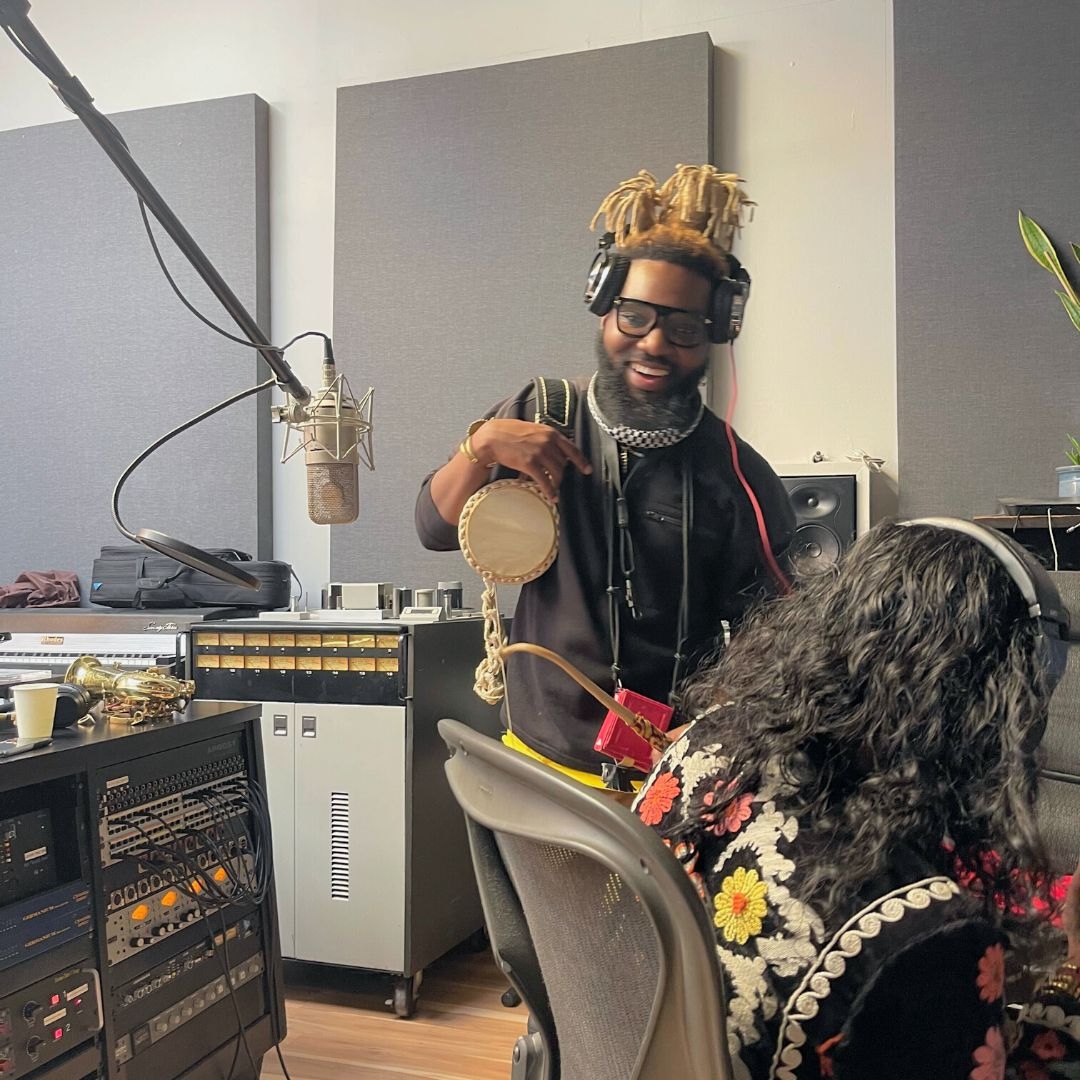 BreweryStudio's tweet photo. Sometimes you gotta grab the crew and the mic into the control room! Eli Fola(@eli.fola) was here last week recording some instruments including a sax and a talking drum!

Nice to have live instrument work happening in the studio! https://t.co/hA9OcoaOnn