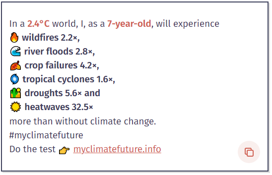 quietMissP's tweet photo. We're on track for 2.4 IF governments keep to their #climatepromises (and our govt is sh*tting all over theirs).
So this is what we've got to look forward to. Figures for me and for my daughter.
Thanks to @merylbatchelder https://t.co/rtz3PoLYZb
