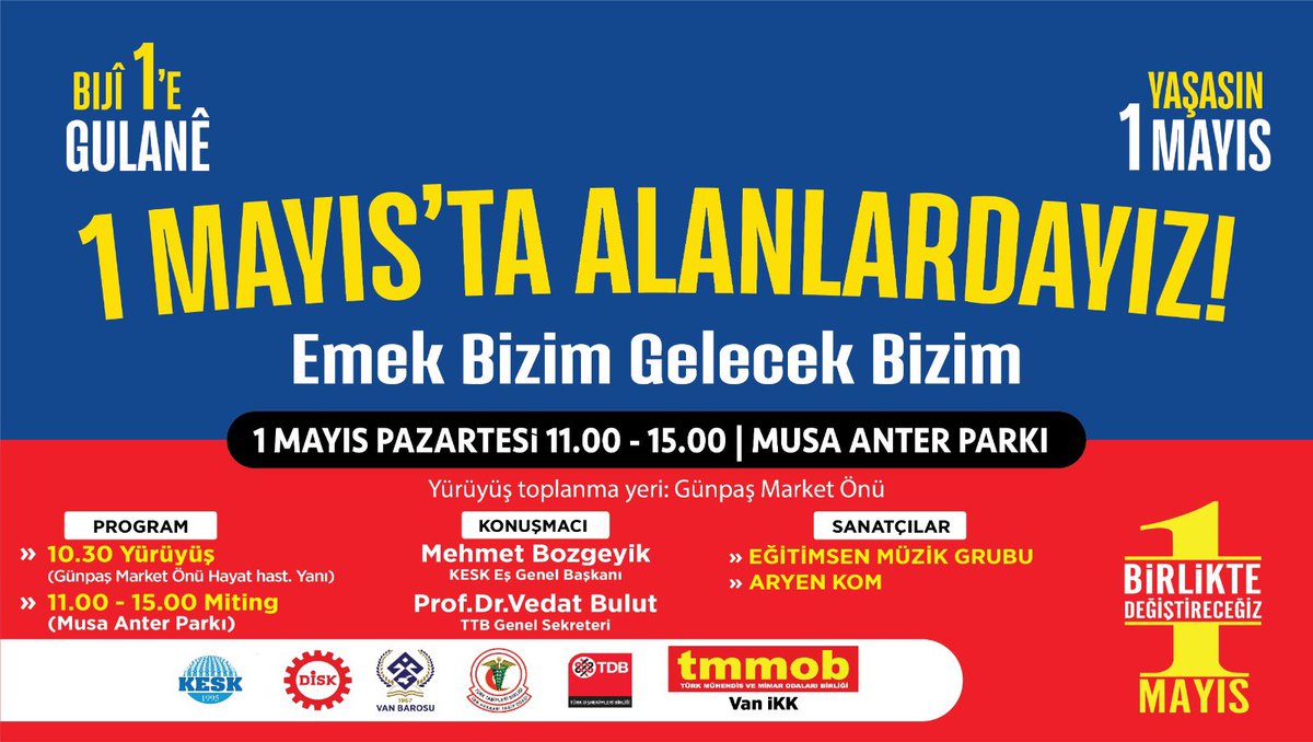 Zorbalar Kalmaz Gider!
Mühendis, Mimar ve Şehir Plancılarını Alanlarda Buluşmaya Çağırıyoruz.
Yaşasın 1 Mayıs