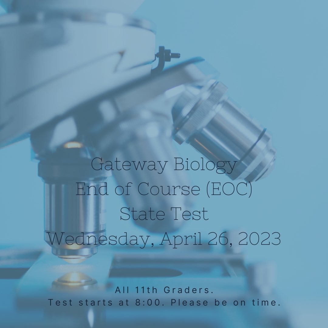 What’s next? 
Biology is!!!!! Get those thinking caps going, and get ready for that EOC Test tomorrow! The end of the 22-23 school year is fast approaching here at The STEM!