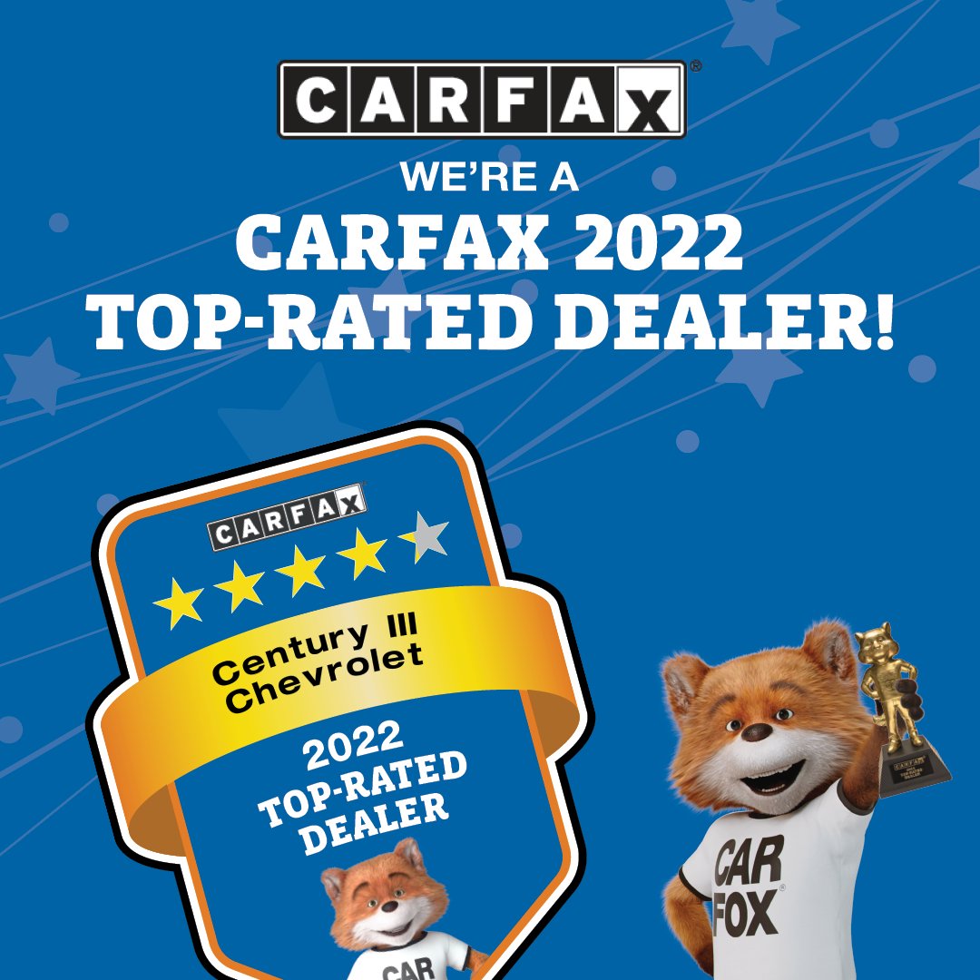 We've been named a CarFax 2022 Top-Rated Dealer! Check out our great pre-owned inventory here: century3chevy.com/searchused.aspx #CARFAXTopRated #CarFax #Century3Chevy #WestMifflin #Chevy
