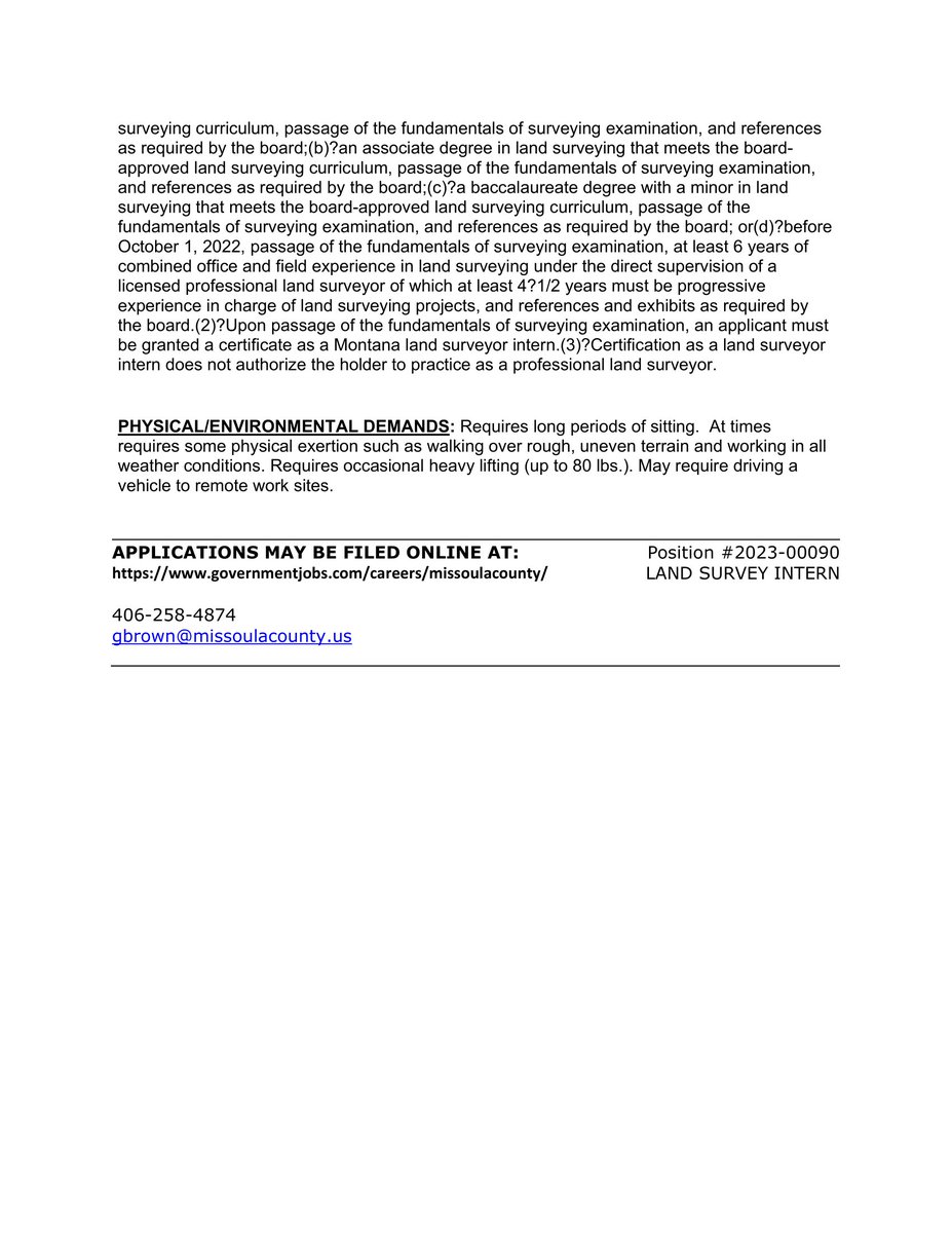 MslaCoPubWorks's tweet photo. Two positions opening in the Surveyors office of Public Works! Do you or someone you know fit the criteria? Take a look and apply at: https://t.co/hsMvYblSlA https://t.co/SV9VnYbdak