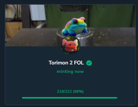 TorimonNFT's tweet photo. Did you miss your chance? https://t.co/3tZ9UoXFDz