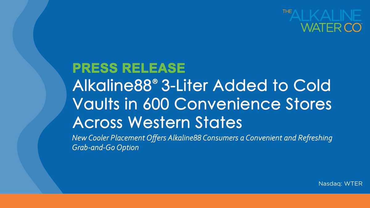 Alkaline88® 3-Liter Added to Cold Vaults in 600 Convenience Stores Across Western States

Read the full news release here: ir.thealkalinewaterco.com/news-events/pr…