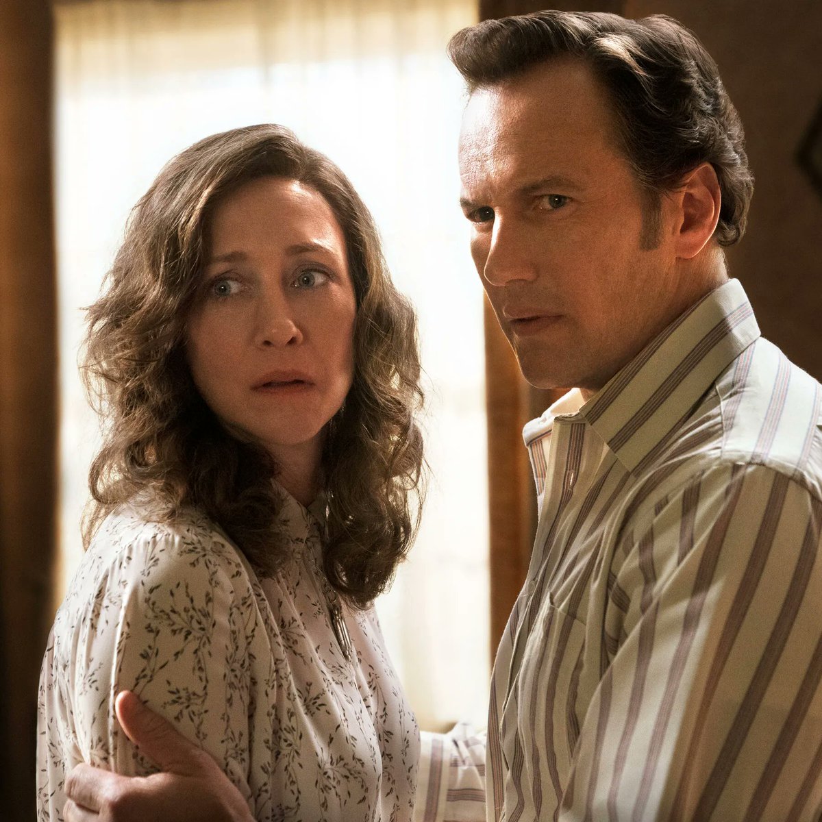 ThePatrickGreen's tweet photo. Vera Farmiga and Patrick Wilson return as Ed and Lorraine Warren, as well as Peter Safran and James Wan in production. #TheConjuring: Last Rites - Coming Soon.🕯️ https://t.co/8rwbqdoxL5