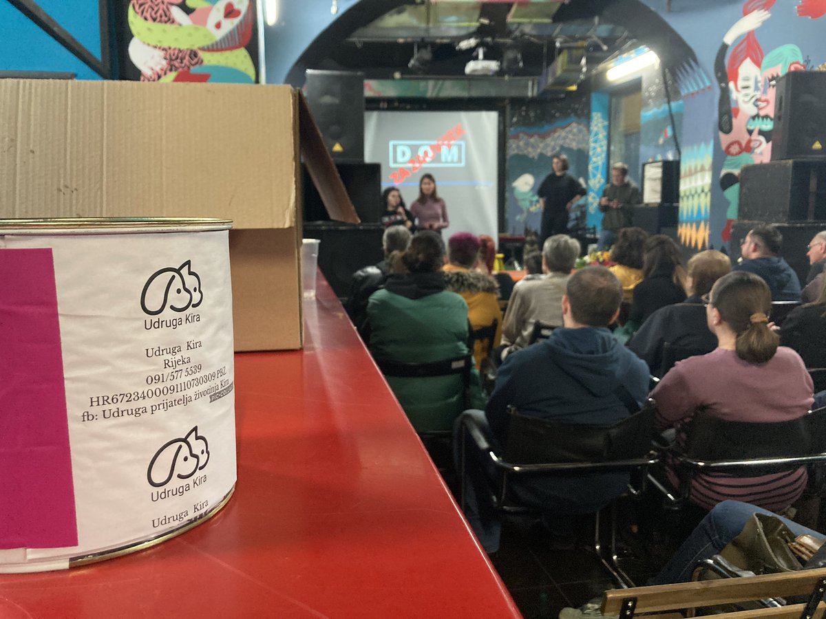 RadioRoza's tweet photo. Gostovanje Mirte Mataije i Gorana Zaborca, autora filma Dom za zauvijek, u Beštijadi dovelo je do suradnje na današnjoj riječkoj premijeri. Projekcija je napunila Palach i dirnula publiku ❤️🥰🤩 https://t.co/TPyWWES5K9