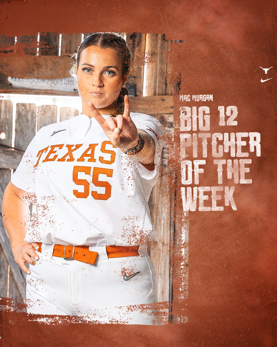 TexasSoftball's tweet photo. For the first time since 2020, the Longhorns have swept the @Big12Conference weekly softball awards 🤘

📰: https://t.co/66XANpODMZ

#HookEm https://t.co/xKGGtTSn3y