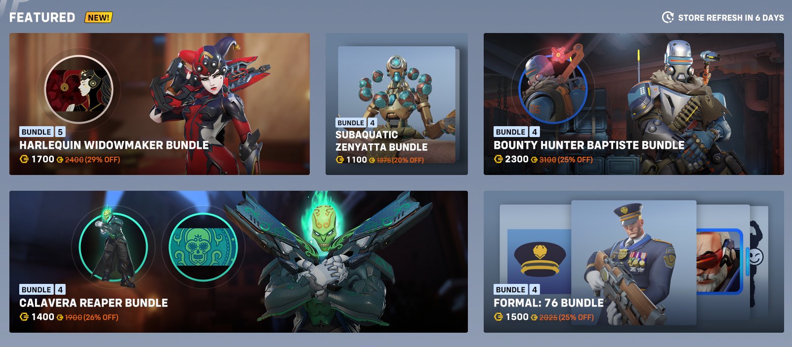 Naeri X 나에리 on X: Overwatch 2 Season 4 New Shop Legendary Skin Update HARLEQUIN  WIDOWMAKER BUNDLE € 1700 BOUNTY HUNTER BAPTISTE BUNDLE € 2300 SUBAQUATIC  ZENYATTA BUNDLE € 1100 t.co58X2Atv4Le  X