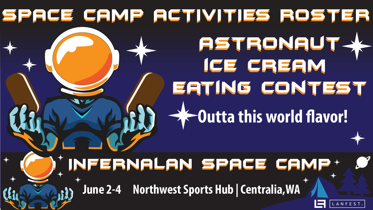 LANFESTgames's tweet photo. How fast can you wolf down some freeze dried ice cream? Come to our Astronaut Ice Cream contest and find out! #Lanfest #InfernaLan Register:https://t.co/dGgTICCzJQ https://t.co/TSnWrqg9Is