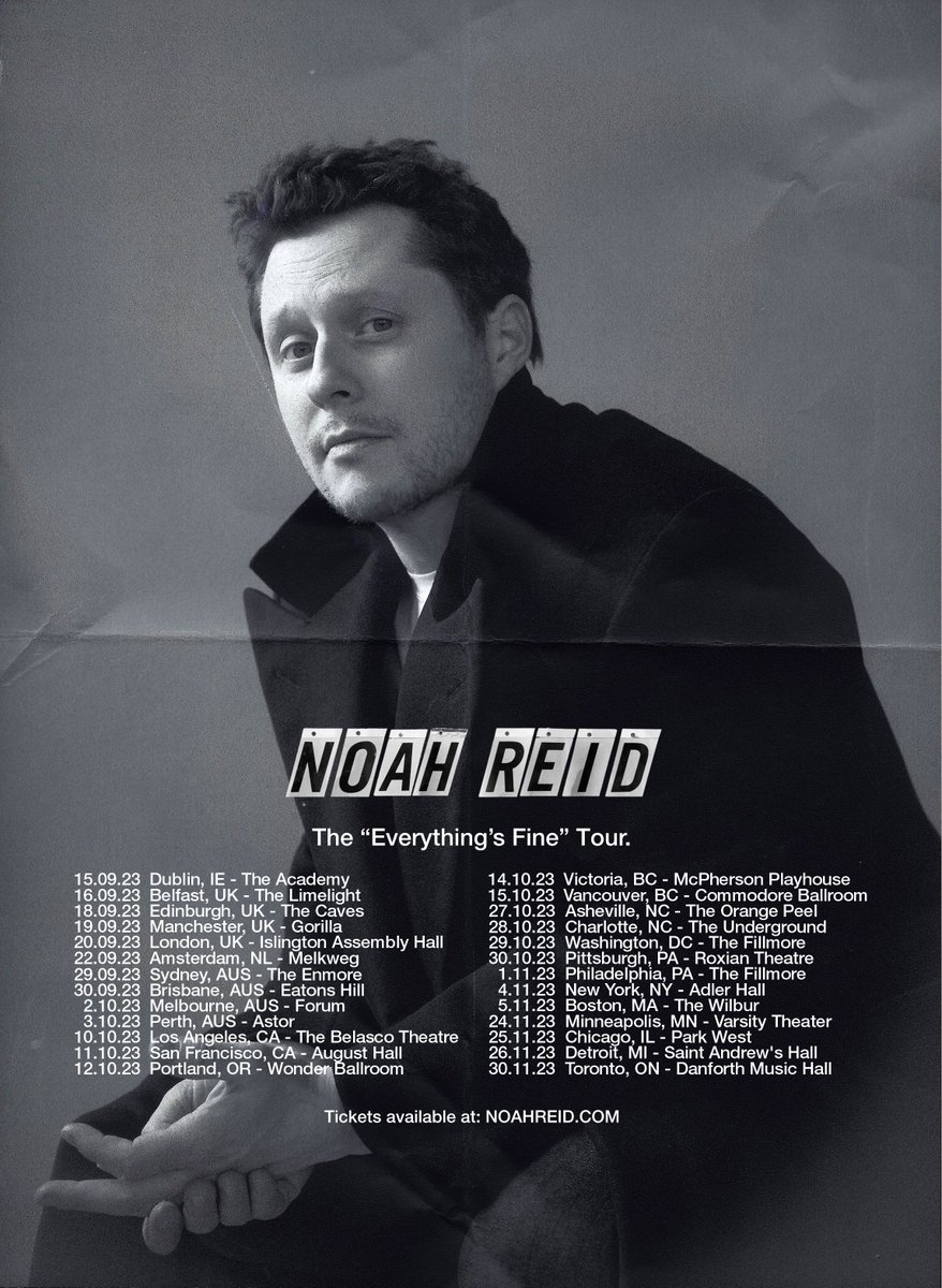 baselineMUSIC's tweet photo. 🚨The "Everything's Fine" Tour🚨
Who's coming?
https://t.co/FlD4gfVeI1
#EverythingsFineTour #NoahReid #WorldTour https://t.co/YPaqVv7gvx