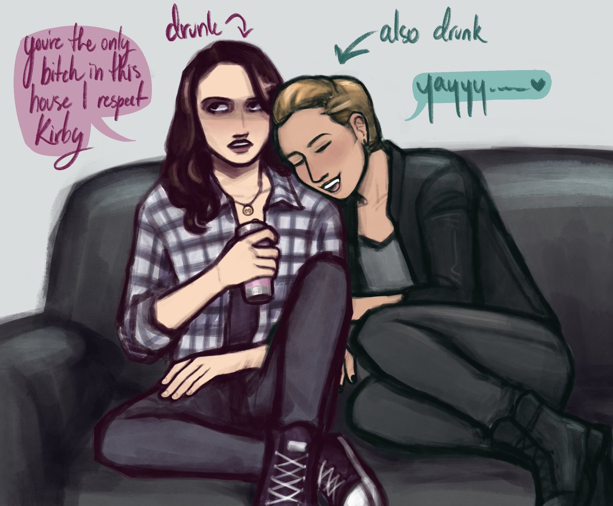 from a silly discussion with frog&rex on how they are when drunk... #jillroberts #kirbyreed #scream