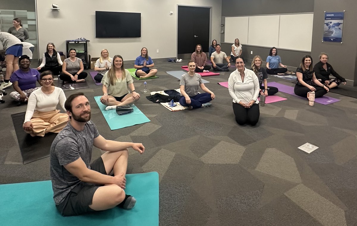 wwt_life's tweet photo. Today we kicked off our Spring into Fitness: Yoga Series! WWT Wellness + LEAD + ABLE are partnering together on the weekly Yoga Series made for everyBODY! https://t.co/18vNmTOAwW