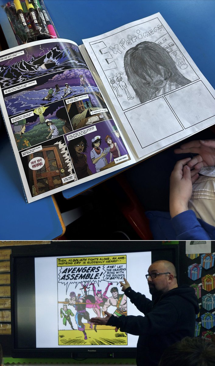 P6 were lucky to have the wonderful author <a href="/pjbristow/">Paul Bristow</a> visit their classes, delivering two fantastic workshops on Comics Books &amp; how to make them. He also kindly hosted a family learning session where families became comic book creators! 
#ReadingSchoolsAward #readingforpleasure