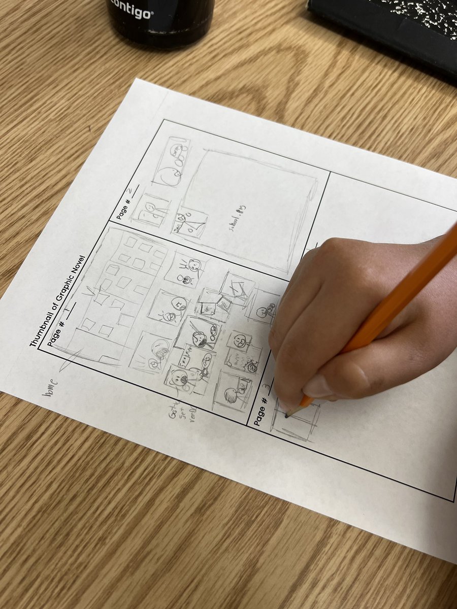 BVBockser's tweet photo. Students are working on thumbnailing their graphic novels! Can’t wait to see what they create! @BuenaVistaWCSD https://t.co/hMbsPWuYRW