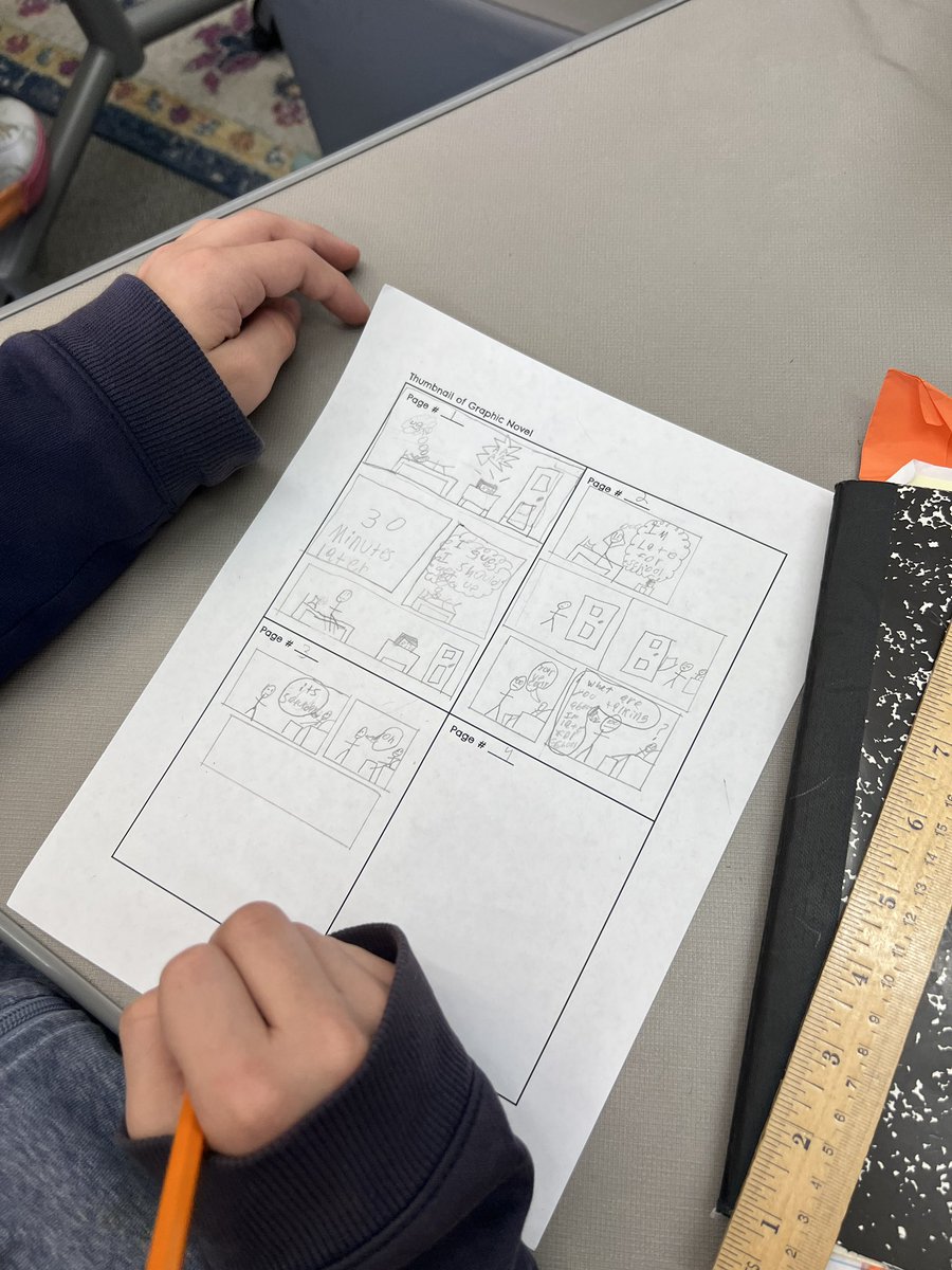 BVBockser's tweet photo. Students are working on thumbnailing their graphic novels! Can’t wait to see what they create! @BuenaVistaWCSD https://t.co/hMbsPWuYRW