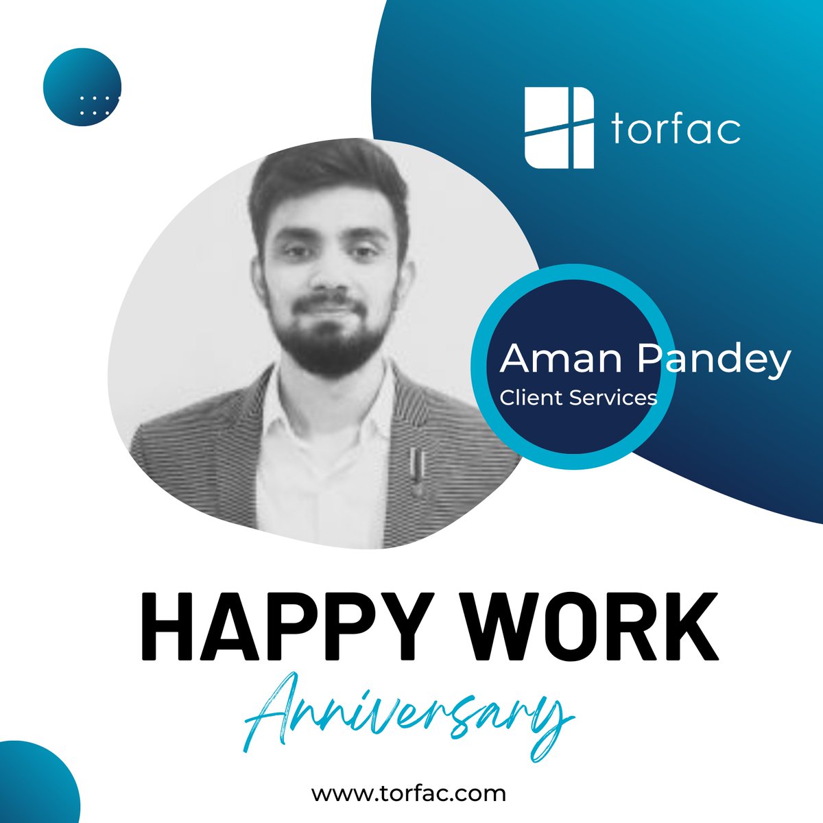 TorfacInc's tweet photo. Dear Aman,
Congratulations on your work anniversary!
#team #work #success #happiness #torfac #workanniversary #anniversary #marketresearch https://t.co/7AT7KkArjd