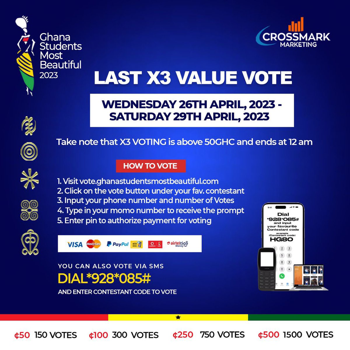 Ghsmb_'s tweet photo. Take chance of the Final x3 Voting and become the Next #gsmb_2023👸🏾 Winner https://t.co/nFhag1VBSM