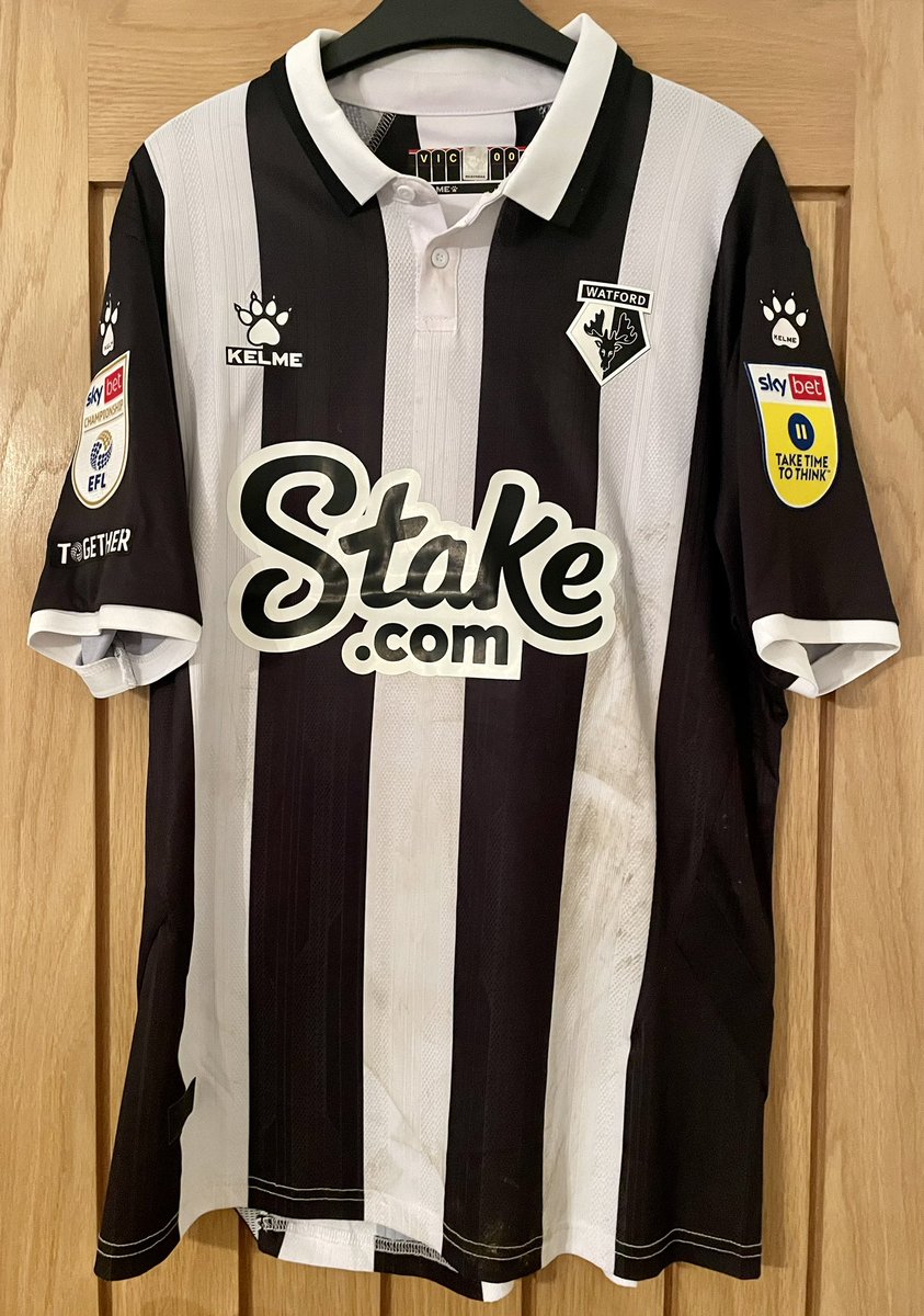 GlenDimmock's tweet photo. Ryan Porteous shirt, worn in the draw at Turf Moor against Burnley (D1-1 14/2/23) #watfordfc #ryanporteous #matchworn #matchwornshirt #footballshirt #footballshirtcollection https://t.co/7T67Vrh0nd