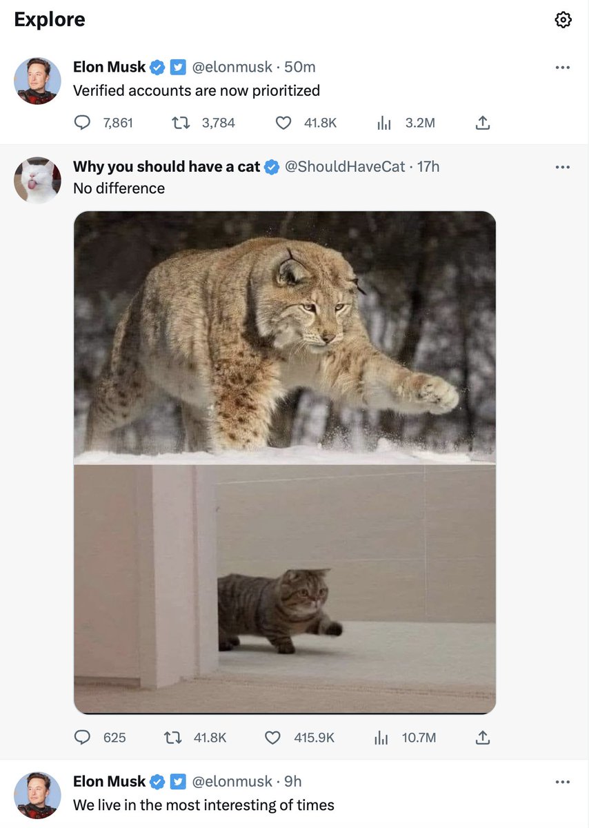 FlowstreamSF's tweet photo. Blue check this! On top of the explore page, on top of the "Who to follow" list. Elon ego out of control. https://t.co/3oTv4LACjD