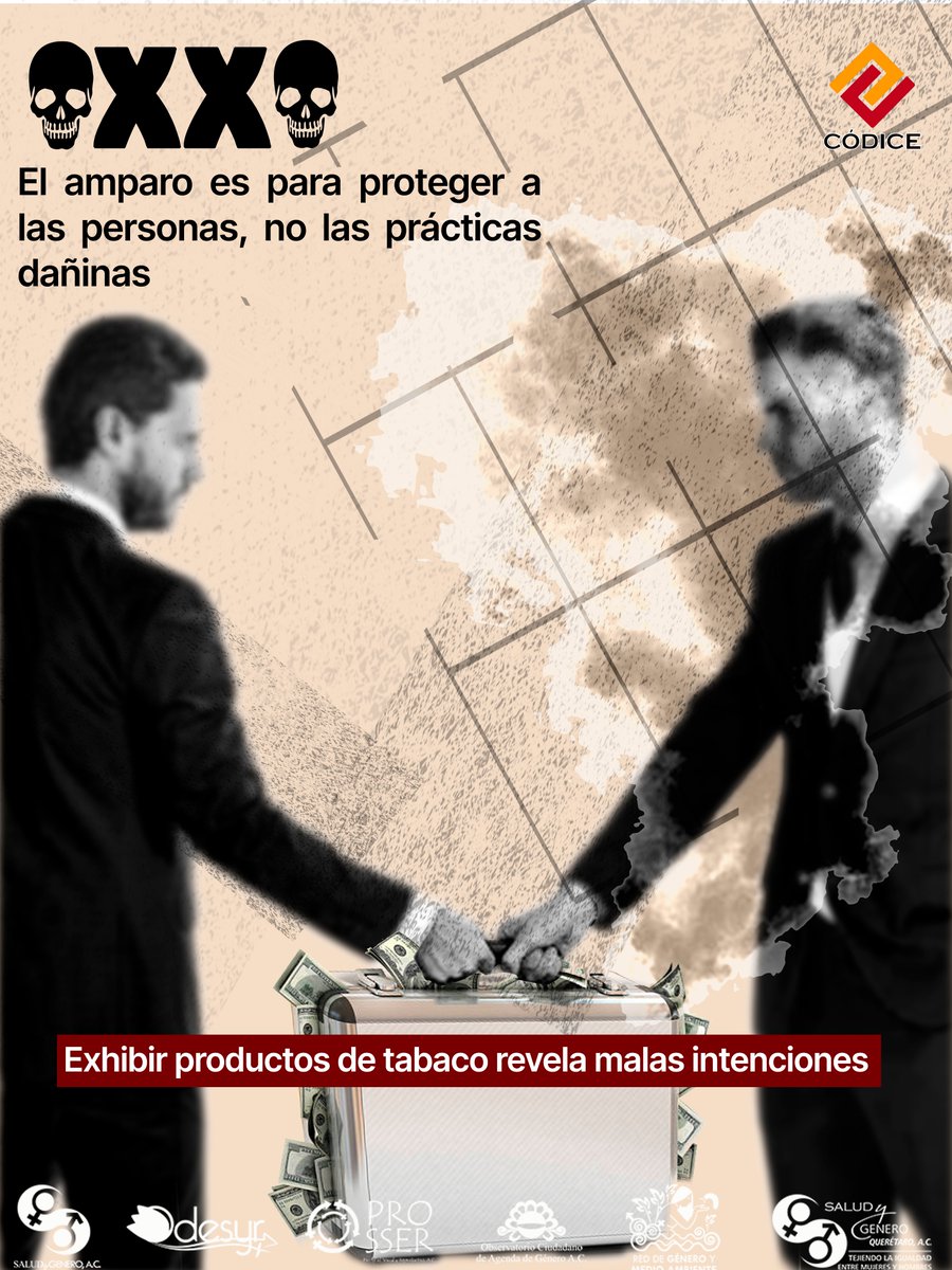codicesc's tweet photo. El amparo, por supuesto, es para burlar la prohibición establecida en la Ley General para el Control del Tabaco y seguir enfermando a niñas y niños.
#amparoslamuerte #juecesvslasalud https://t.co/TGIiNKwM9s