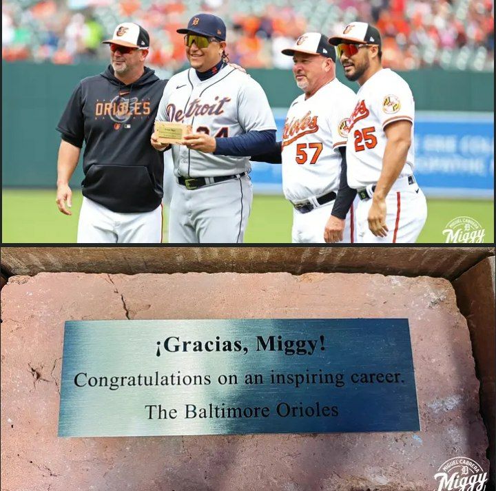 GrandSlamMLB's tweet photo. ✅ Homenaje a Miguel Cabrera en Baltimore.
#MLB #Miggi https://t.co/LAD22c48QT