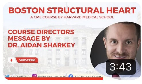 BostonHeart2023's tweet photo. Hear from one of our course directors, Dr. Aidan Sharkey, on why you should attend @HarvardMed’s upcoming Boston Structural Heart Course in August!

https://t.co/diIUMWwNKU
@fmahmood543 @scahq @JCVAonline https://t.co/QVhiaIR8MQ