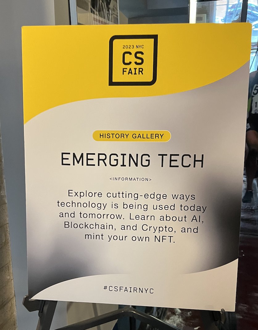 joinmoxies's tweet photo. Such a good day at the 2023 NY Computer Science Fair with @Uniswap ✨

We talked to students about the endless potential that web3 &amp; blockchain have &amp; signed them up for our BUIDL Web3 Education Hub 💪💪 

Always so fulfilling to discuss why we love web3 w/ teens! https://t.co/UjDOqb60Bh
