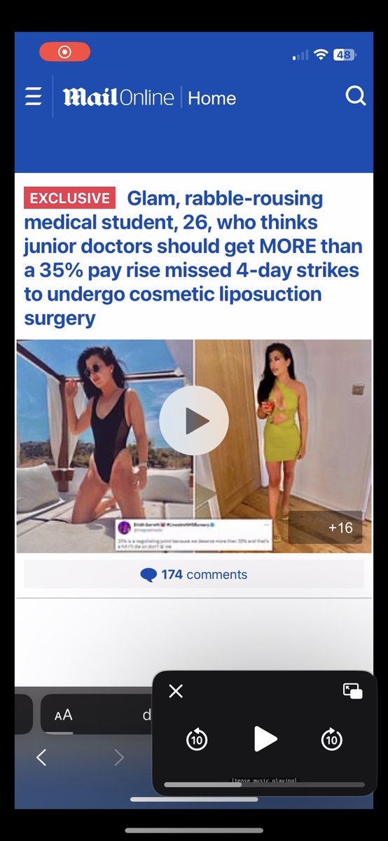 Hi! Last week our favourite right wing rag, the @MailOnline , wrote a front page exclusive hit piece on me. Why me? Er… well no ones really sure. I’m not a doctor. I wasn’t on strike. No doubt it was designed to keep me quiet. No chance. Let’s hit piece the hit piece. 🎯 🧵.