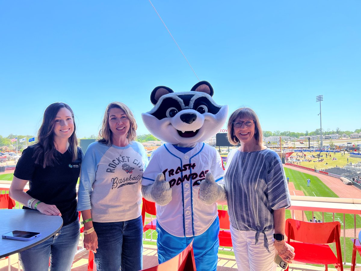 HexagonFederal's tweet photo. #TeamBuildingTuesday: Members from our Human Resources team, Victoria Privett, Cathey Sullivan, and Sharon Thigpen were all smiles at a recent game, cheering on the #RocketCity @trashpandas from the Hexagon suite! https://t.co/Zq4o2LLKG9