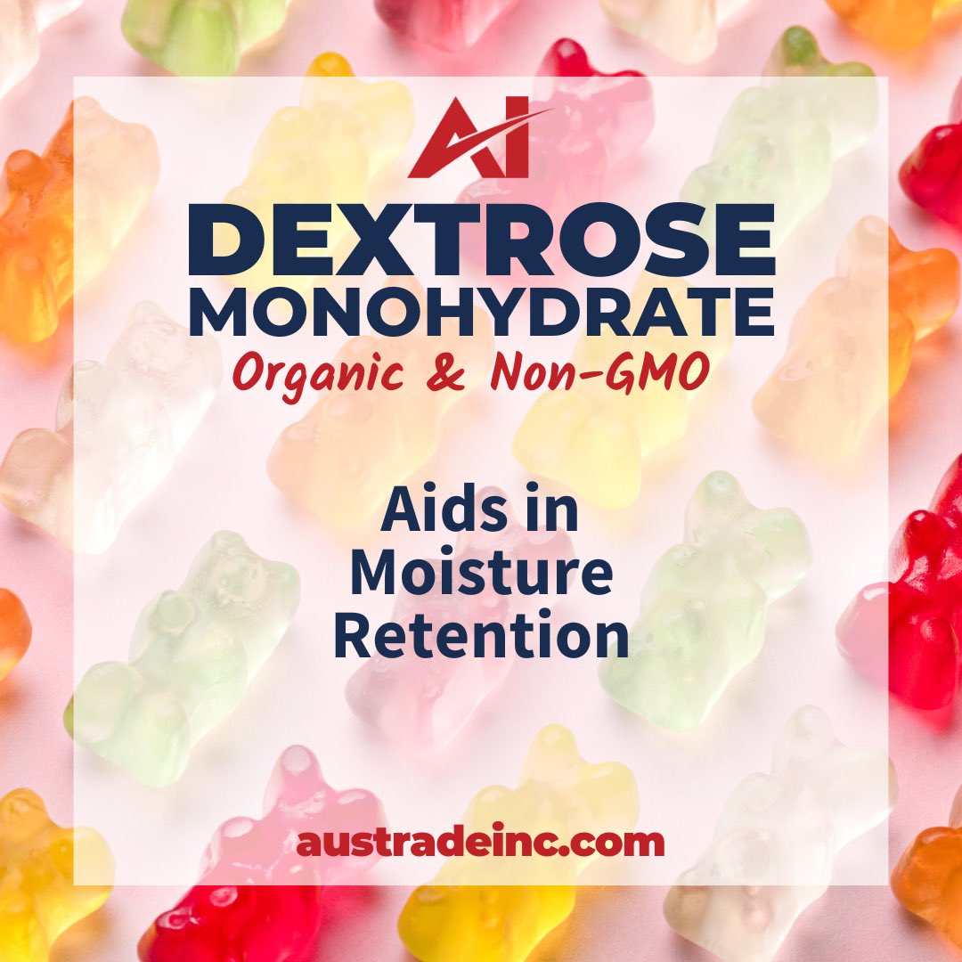 Austrade’s Dextrose Monohydrate supports moisture retention across a wide range of confectionery & gummy applications. 

Both of our Non-GMO & Organic options are in stock and ready to ship!
 
#nongmo #organic #food #ingredients #plantbased #allergenfree #sustainable #dextrose