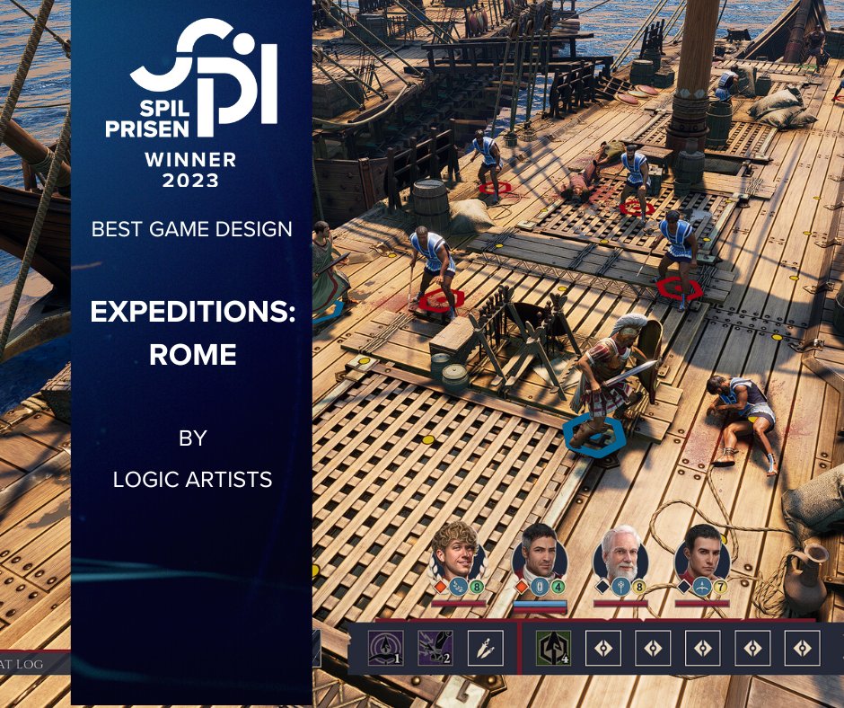 SpilprisenDK's tweet photo. WE’RE EXICTED TO SHARE THAT LOGIC ARTISTS’ EXCEPTIONAL GAME DESIGN IN EXPEDITIONS: ROME HAS WON THE PRIZE FOR BEST GAME DESIGN! 💥

Congratulations to the entire team!

#dkgame #dkkultur #dkmedier #Spilprisen2023 #BestGameDesign @LogicArtists #ExpeditionsRome @Producentfor https://t.co/bZjIeR2wOs