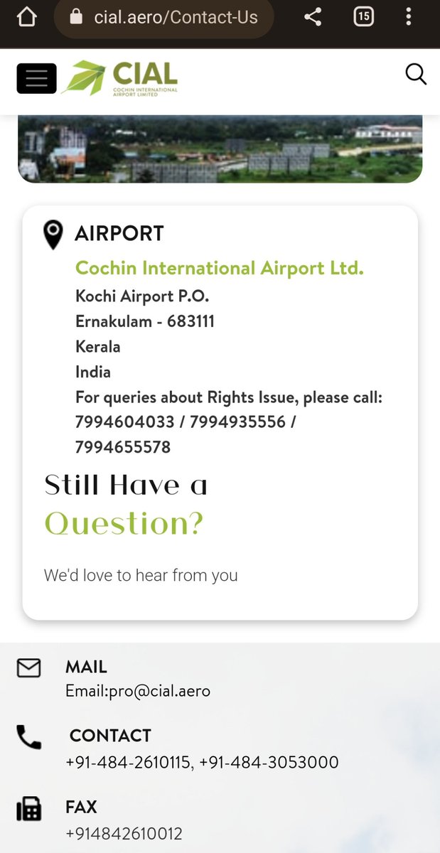 vineeth_p_s's tweet photo. @KochiAirport @KochiAirport all the numbers given in the official website are either switched off or not responding. No contact person details or contact numbers given near the gate also. https://t.co/Os0nvV0Bd6