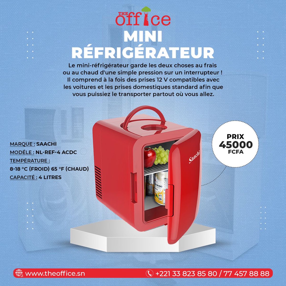 TheOfficesn's tweet photo. Le mini réfrigérateur est parfait pour une utilisation au bureau, dans une voiture, un bureau ou un dortoir. Le mini-réfrigérateur garde au frais ou au chaud ! Il comprend à la fois des prises 12 V compatibles avec les voitures et les prises domestiques standard. https://t.co/PXxRXsl5cY