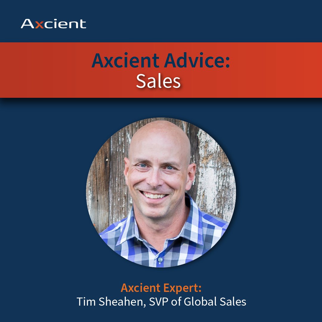 Axcient's tweet photo. We're kicking off a new series where we ask Axcient experts to share advice for MSPs. First, we sat down with Tim Sheahen, who shared his top 3 pieces of #AxcientAdvice for your sales team. Check it out! #Sales #SalesAdvice https://t.co/NOhw3iAKI0