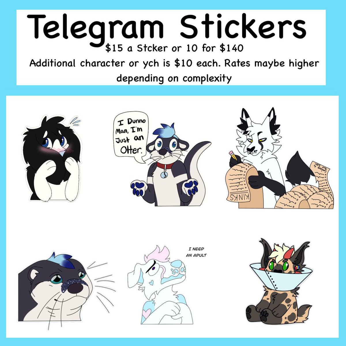 MuttbuttCreates's tweet photo. weeks of unpaid time. Shares are appreciate if you can't commission at this time. Below are my commission prices. https://t.co/qTV3Ldwq4H